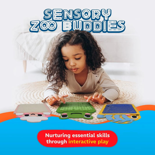 Baby Montessori Sensory Toys Cartoon Animal Cognition Mat Hand-Eye Coordination Education Toy Sensory Tactiles Pad for Autistic