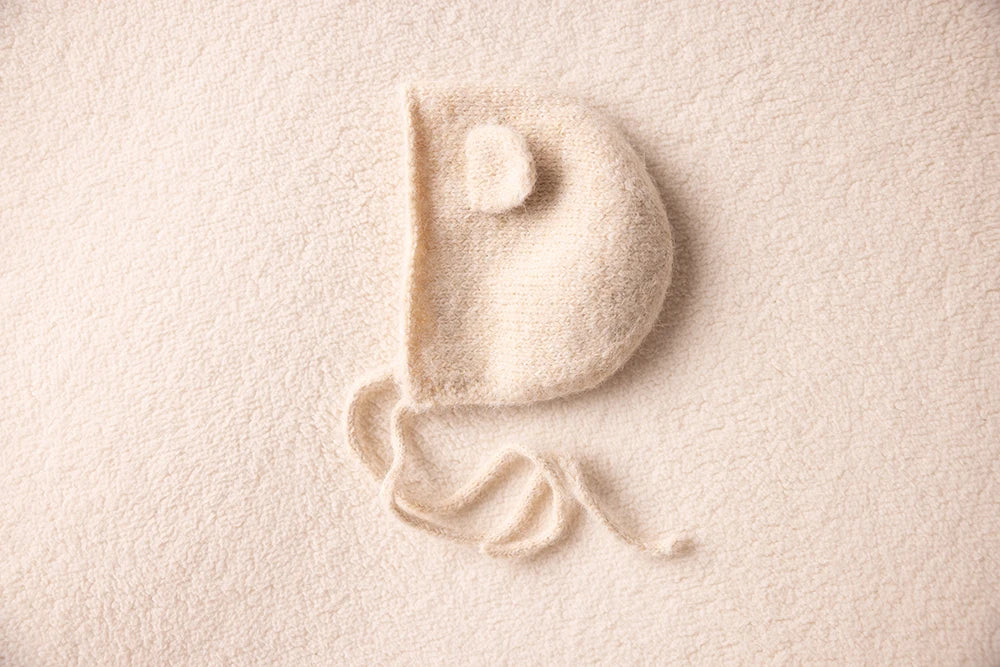 KD Newborn Photography Outfit INS White Bear Set Knitted Hat Long Sleeve Jumpsuit Baby Shoot Clothing Cute Bear Doll Photo Props