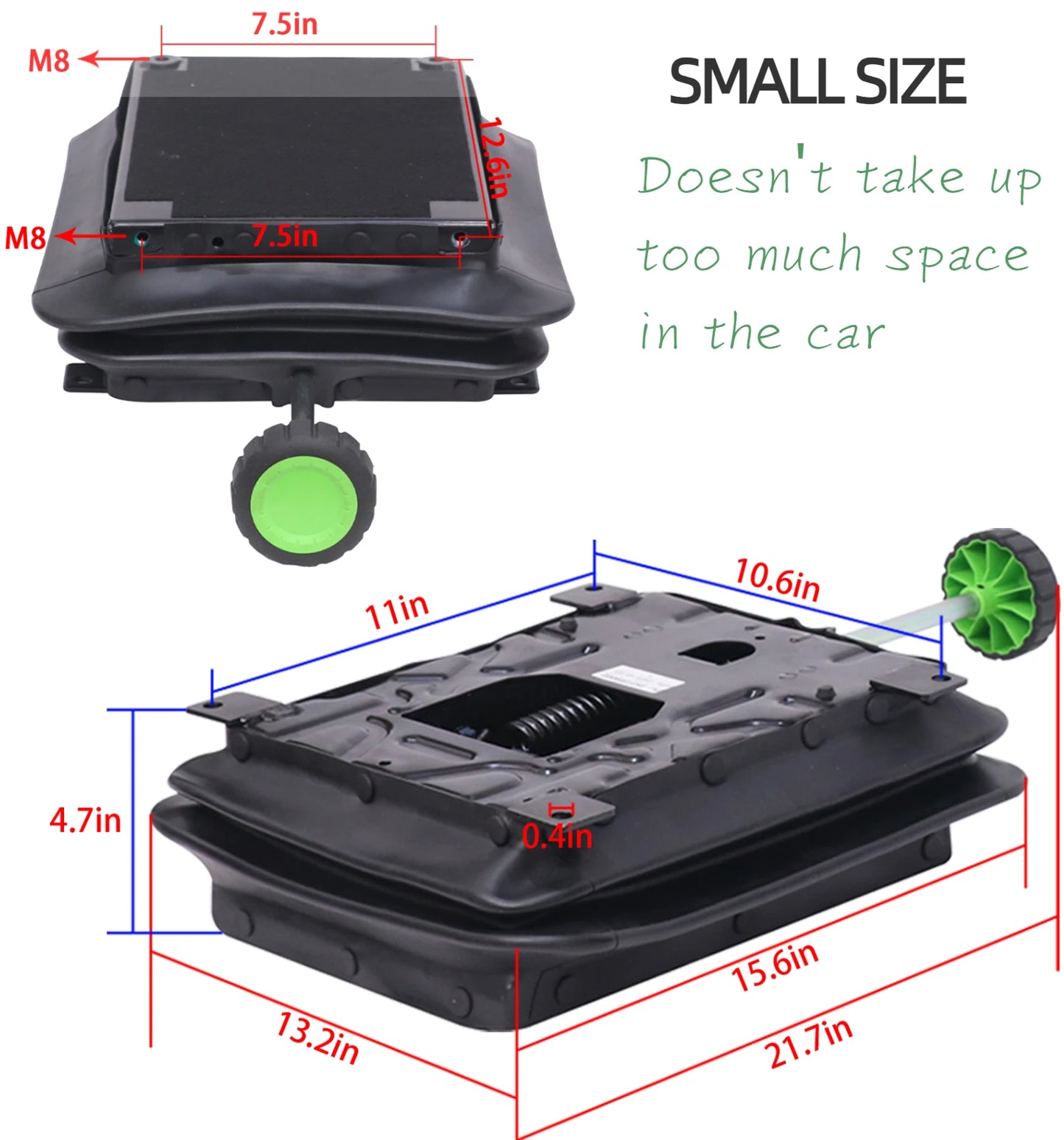 Universal Scissor Type Seat Suspension Rv Tractor Damping Base with Dust Cover & Adjustable Weight Handle, Universal Seat Dampin