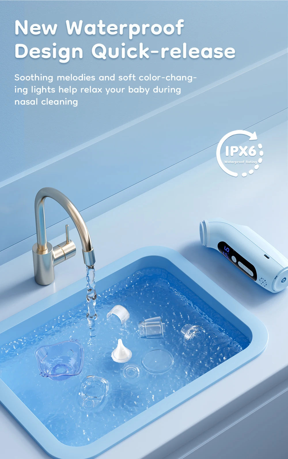 MAMIJOY 2-in-1 Baby Electric Nasal Aspirator＆Nebulizer Function 6 Suction Modes＆ Child's Music Baby Nebulizer＆Nose Cleaner U95
