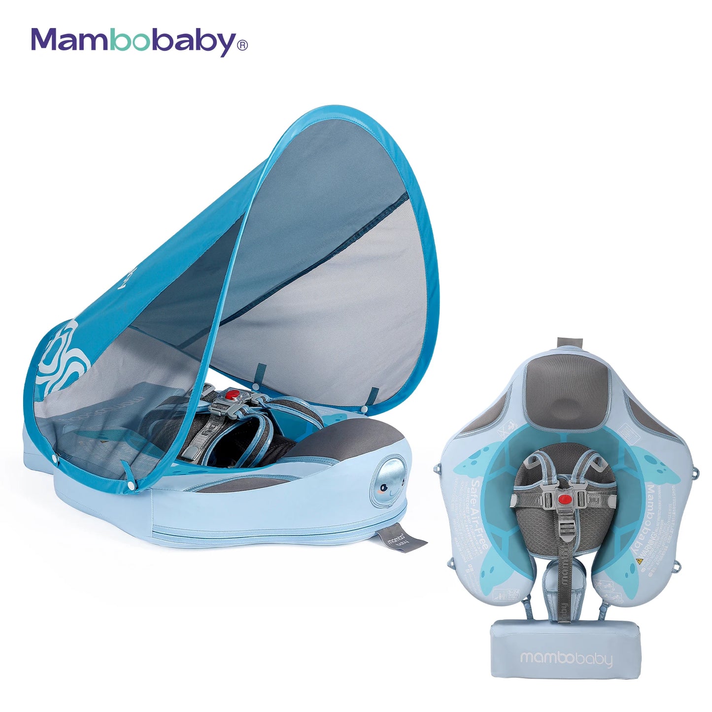 Mambobaby Baby Pool Float Blackproof Pool Mat For Infant Non-Inflatable Natation Buoy With Parasol Beach Toys For 3-24 Months