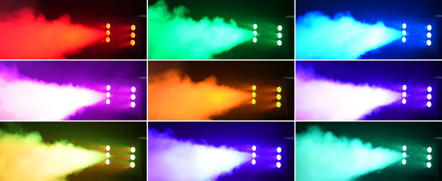 Light 1200W Fog Machine with RGB LEDs Lighting for Play Theater Professional Stage Home Entertainment Halloween Party