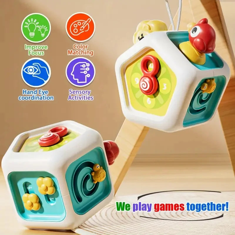 Baby Musical Busy Board Bus Montessori Sensory Toys Early Educational Activities Toy  Fine Motor Toys Travel Gifts for Todders