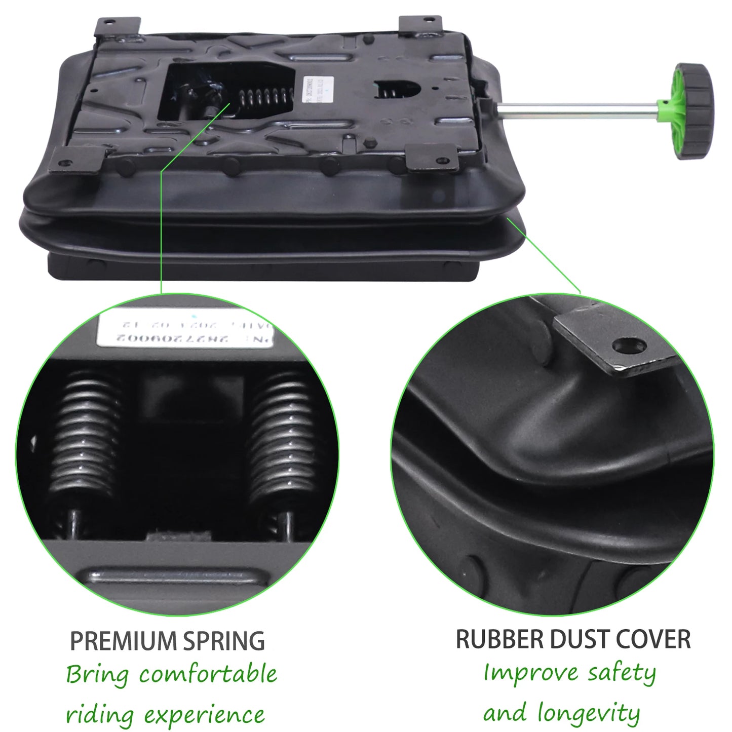 Universal Scissor Type Seat Suspension Rv Tractor Damping Base with Dust Cover & Adjustable Weight Handle, Universal Seat Dampin