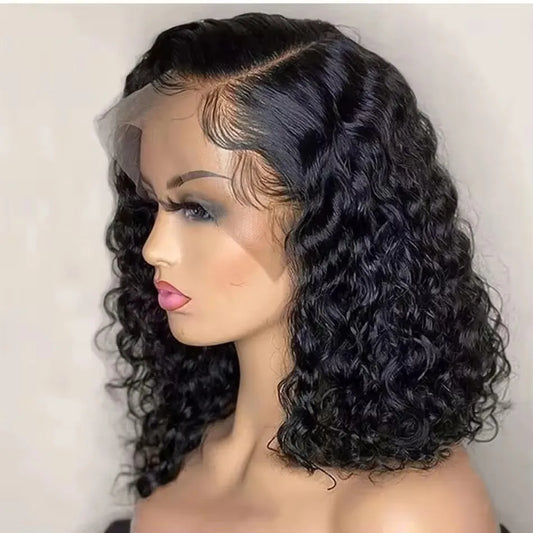 Wear And Go 13x4 Deep Wave Bob Wig For Women Curly Glueless Ready To Go Human Hair Wigs Pre Cut No Lace 200% For Black Woman