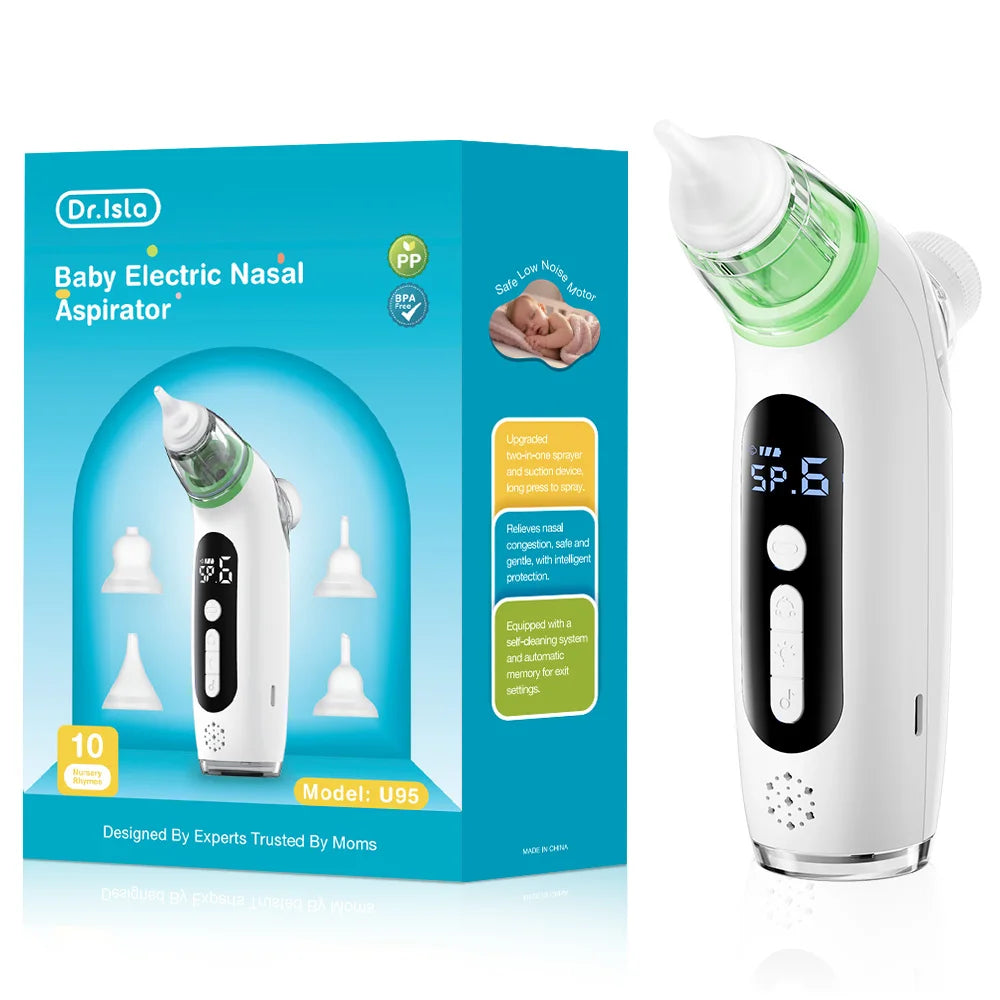 MAMIJOY 2-in-1 Baby Electric Nasal Aspirator＆Nebulizer Function 6 Suction Modes＆ Child's Music Baby Nebulizer＆Nose Cleaner U95