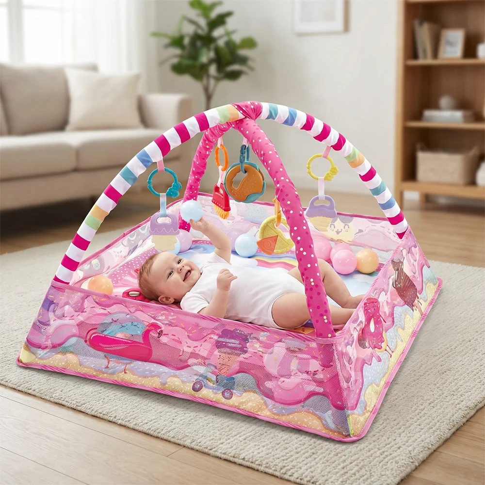 Baby Fitness Frame Crawling Play Mat Multifunction Fence Floor Toddler Activity Gym Game Rack Activity Blanket For Baby Toy Gift