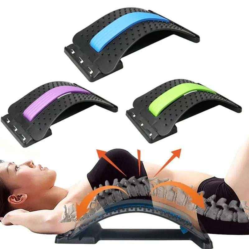 Back Massager Stretcher Equipment for Spine Pain Relief – Ergonomic Lumbar Support Tool