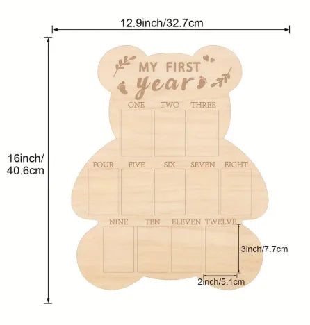 Wooden Newborn Memory Photo Frame – My First Year Keepsake