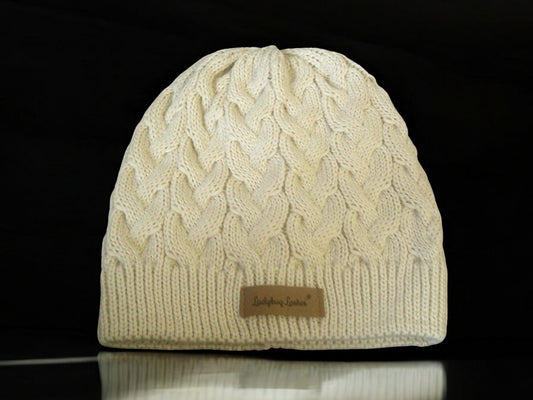 Cable Knit Ladybug Lashes Beanie