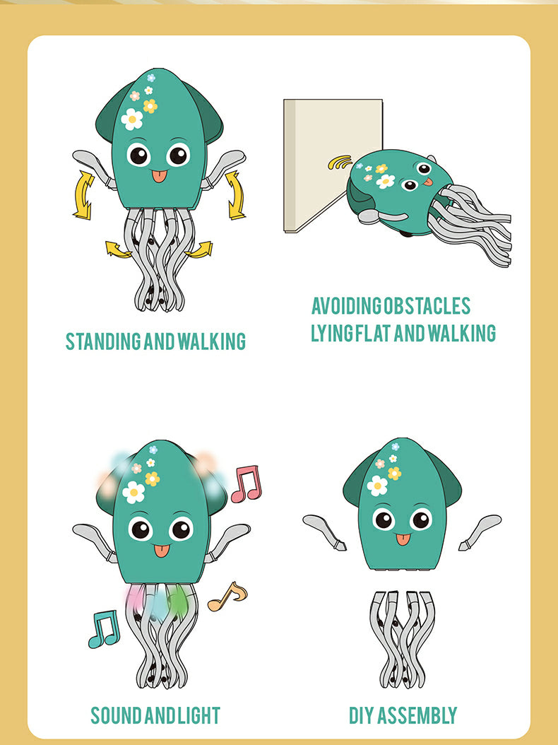 Electric Dancing Squid Octopus dancer Novelty  fidget toys luminous Music Baby Crawling  toys games for kids children Pets Cats