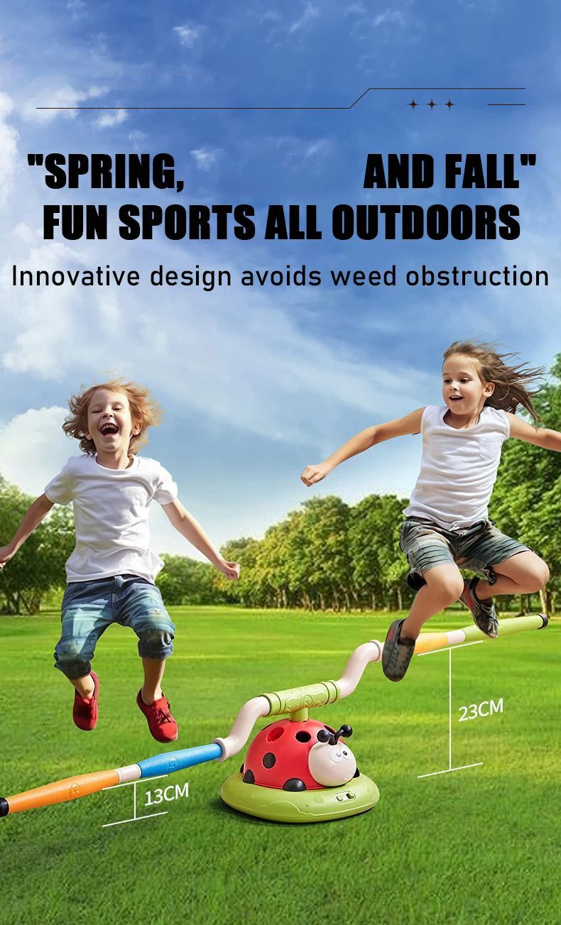 5 in 1 Ladybug Ring Toy With Musical Jump and Ring Toss Game Stomping Launch Toys Launcher Toy for Kids Children's Day Gifts