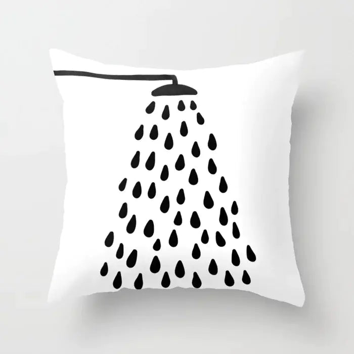 Yellow & Black Geometric Pillow Cover – Modern Abstract Cushion Case 45×45cm