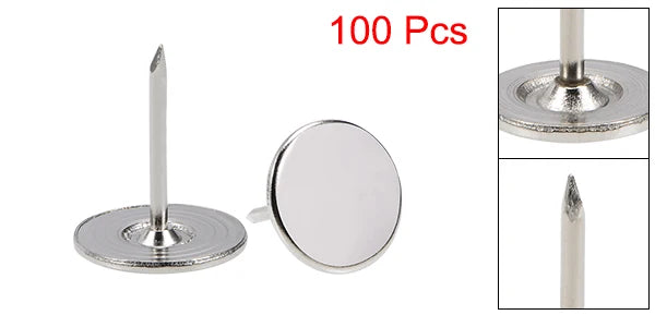 uxcell 20/40/60/80/100/150/200pcs Upholstery Nails Tacks 16x20/16x25/19x23mm Flat Head Furniture Nails Silver Tone
