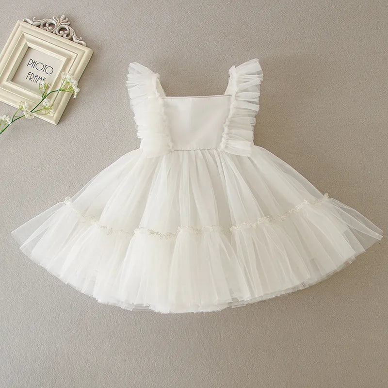 Hetiso Baby Girls Dress Long Sleeve Kids First Birthday Ball Gown Infant Dresses for Baptism Bridesmaid party 3-24 month