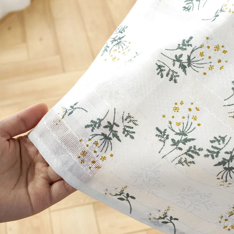 Korean Style Daisy Tassels Cotton Floral Table Cloth