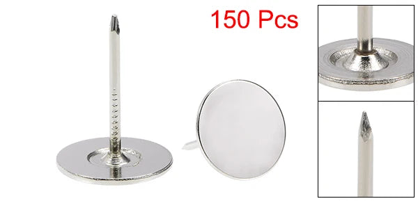 uxcell 20/40/60/80/100/150/200pcs Upholstery Nails Tacks 16x20/16x25/19x23mm Flat Head Furniture Nails Silver Tone