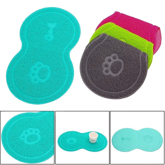 Waterproof Pet Feeding Mat – PVC Bowl Pad & Litter Mat for Cats, Dogs, and Puppies