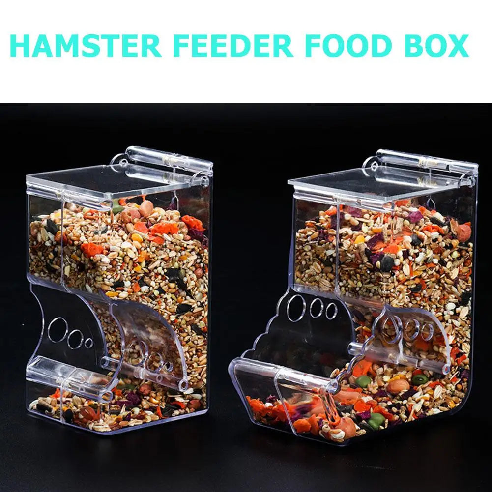 Hamster Rabbit Food Dispenser Feeder Plastic Automatic Hamster & Rabbit Food Dispenser – Clear Plastic Pet Feeder for Guinea Pigs and Small Animalsear Automatic Pet Feeder For Hamster Guinea Pigs Food Bowl Container