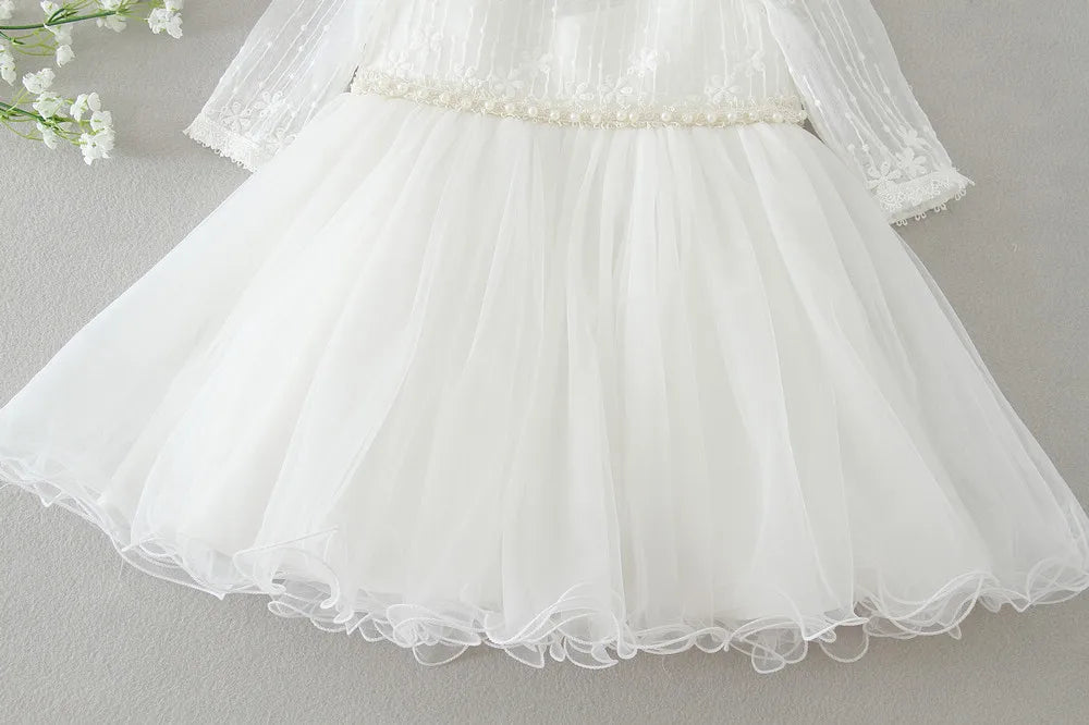 Hetiso Baby Girls Dress Long Sleeve Kids First Birthday Ball Gown Infant Dresses for Baptism Bridesmaid party 3-24 month