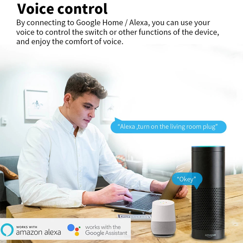 Tuya Smart Wifi Plug 16A/20A EU Outlet 3680W Power Meter Wireless Remote Control Smart Socket Compatiable With Alexa