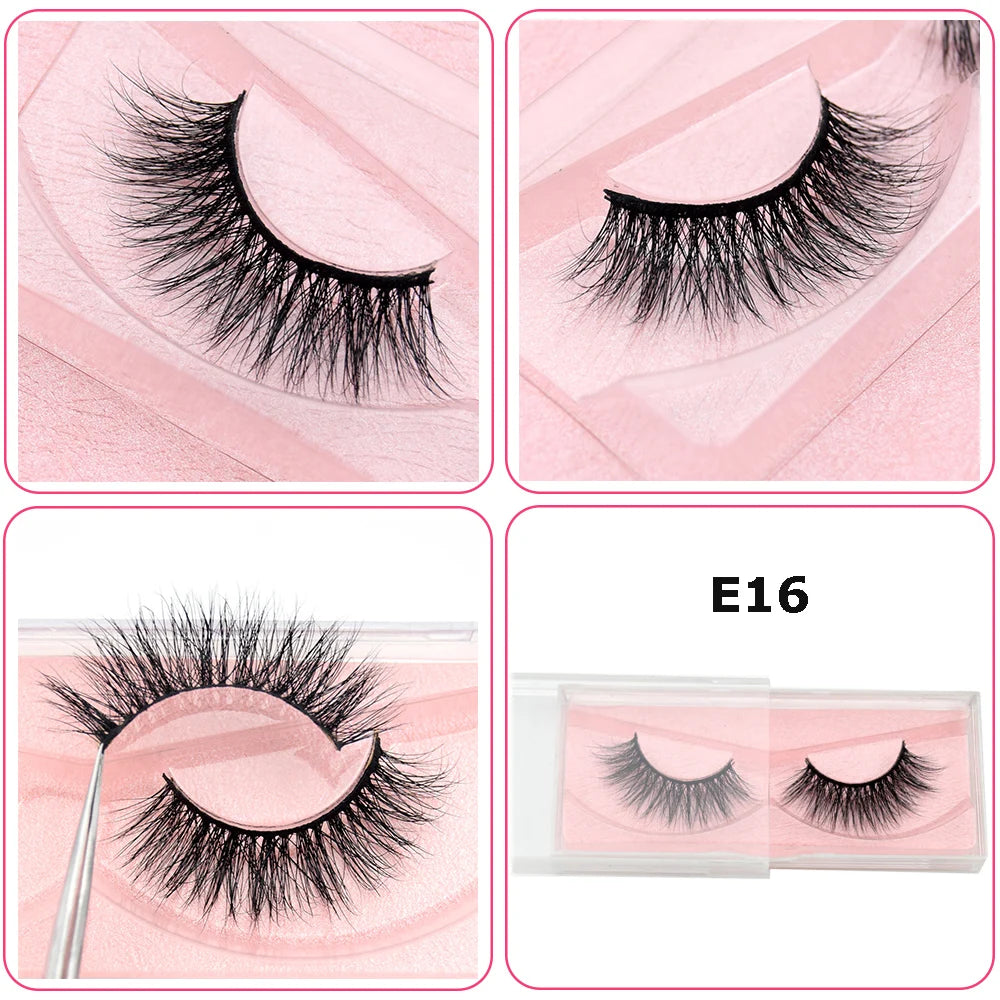 Visofree 3D Mink Half Lashes – Natural Long False Eyelashes with Clear Band, Handmade HT04