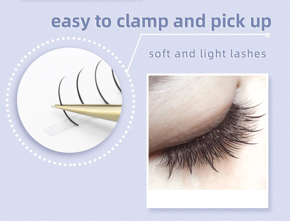 NAGARAKU A-Shape Tapered Flat Base Fluffy Eyelash Extension Spikes – Matte Cluster Makeup
