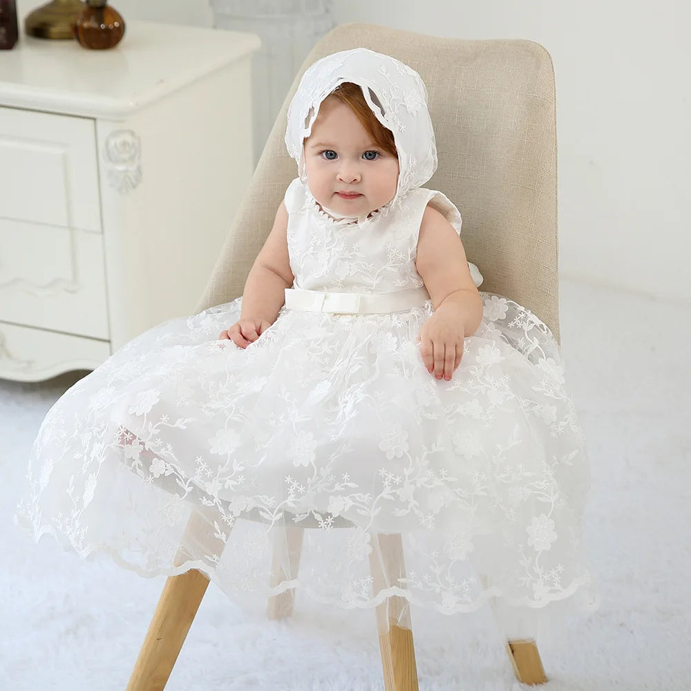Hetiso Baby Girls Dress Long Sleeve Kids First Birthday Ball Gown Infant Dresses for Baptism Bridesmaid party 3-24 month