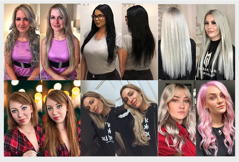 Invisible Thick PU Clip In Human Hair Extensions Seamless PU Weft Tape Clip on Hair For Thick Raw Hair 7PCS 12-24inch 100G-120G