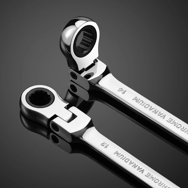 1 Piece Flexible Pivoting Head Ratchet Wrench Spanner Garage Metric hand Tool  For auto and Home Repair