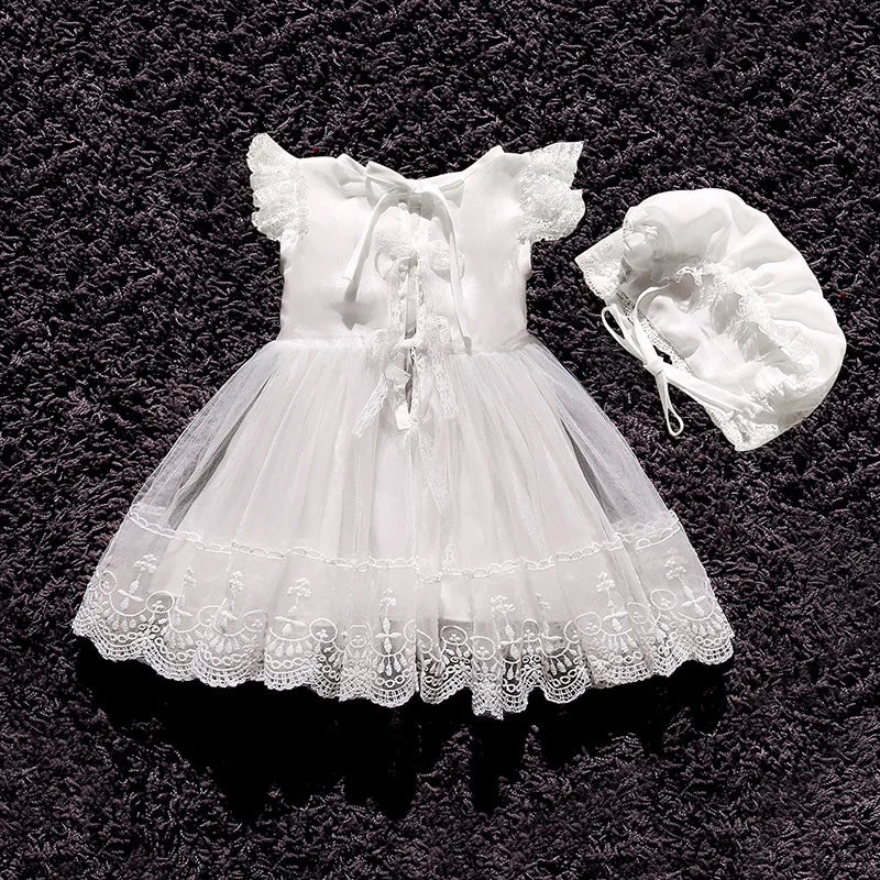 Hetiso Baby Girls Dress Long Sleeve Kids First Birthday Ball Gown Infant Dresses for Baptism Bridesmaid party 3-24 month