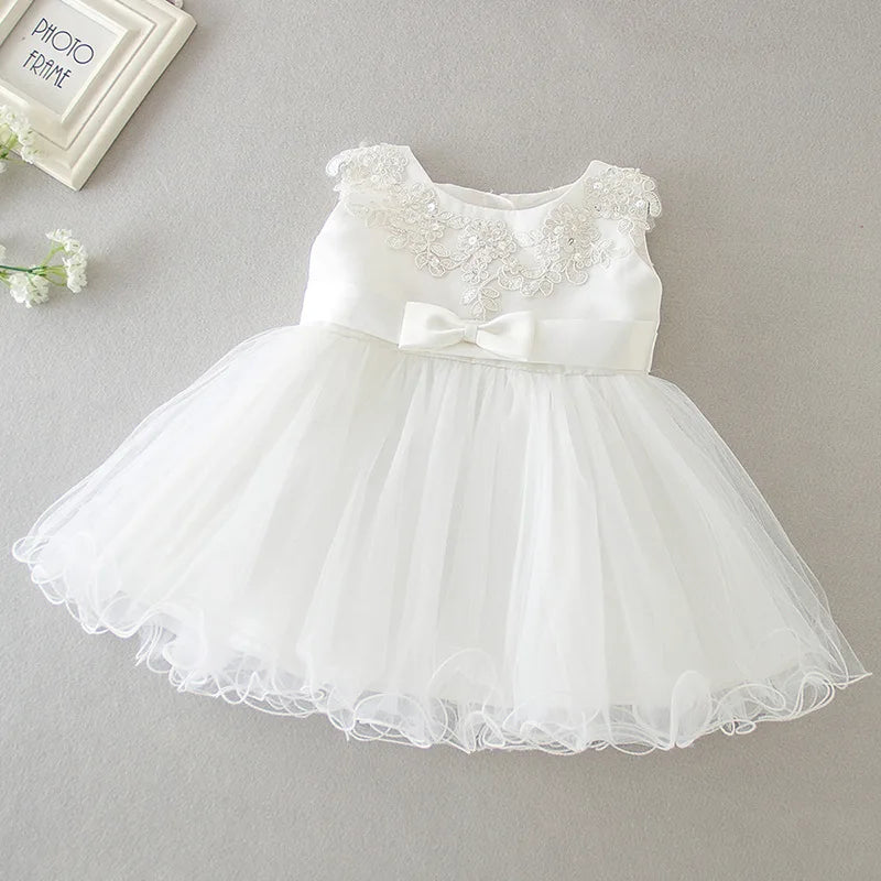 Hetiso Baby Girls Dress Long Sleeve Kids First Birthday Ball Gown Infant Dresses for Baptism Bridesmaid party 3-24 month