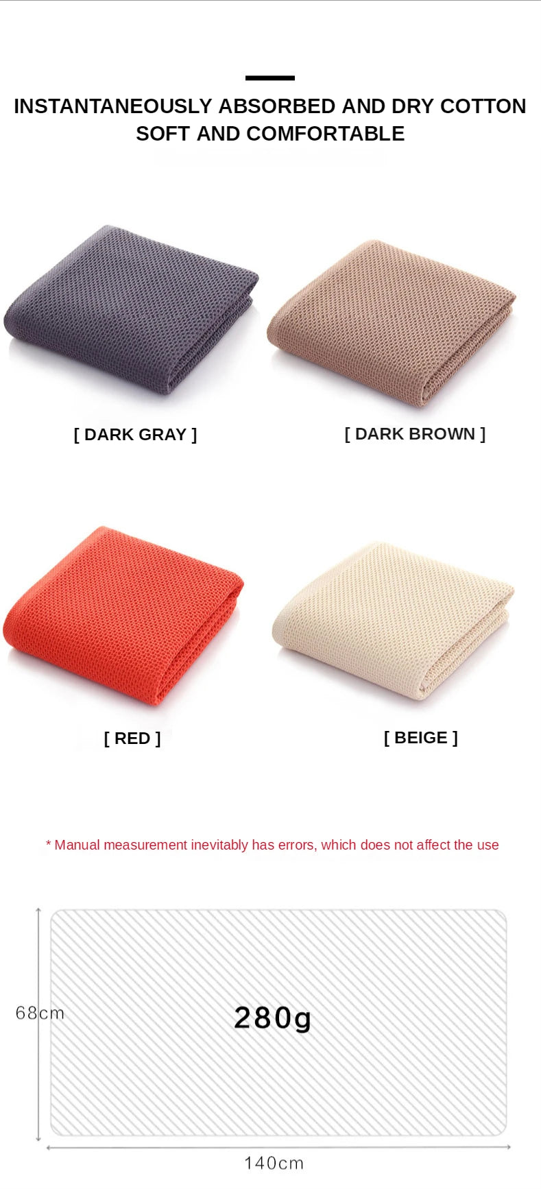 100% Quick Absorbent Cotton Bath Towels