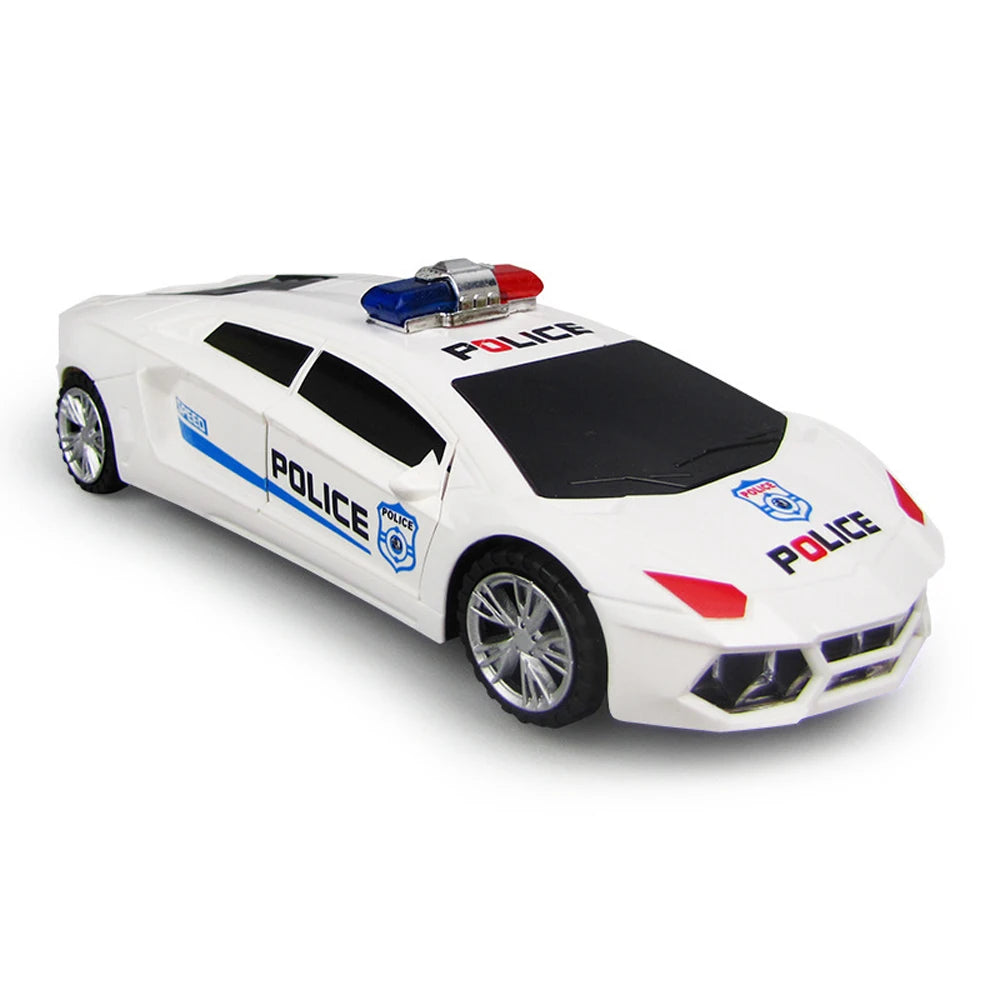 Kids Led Electric Car Toy Police 360 Degree Rotary Wheels Cool Lighting Music Door Open Kids Electronic Car Toys for Children