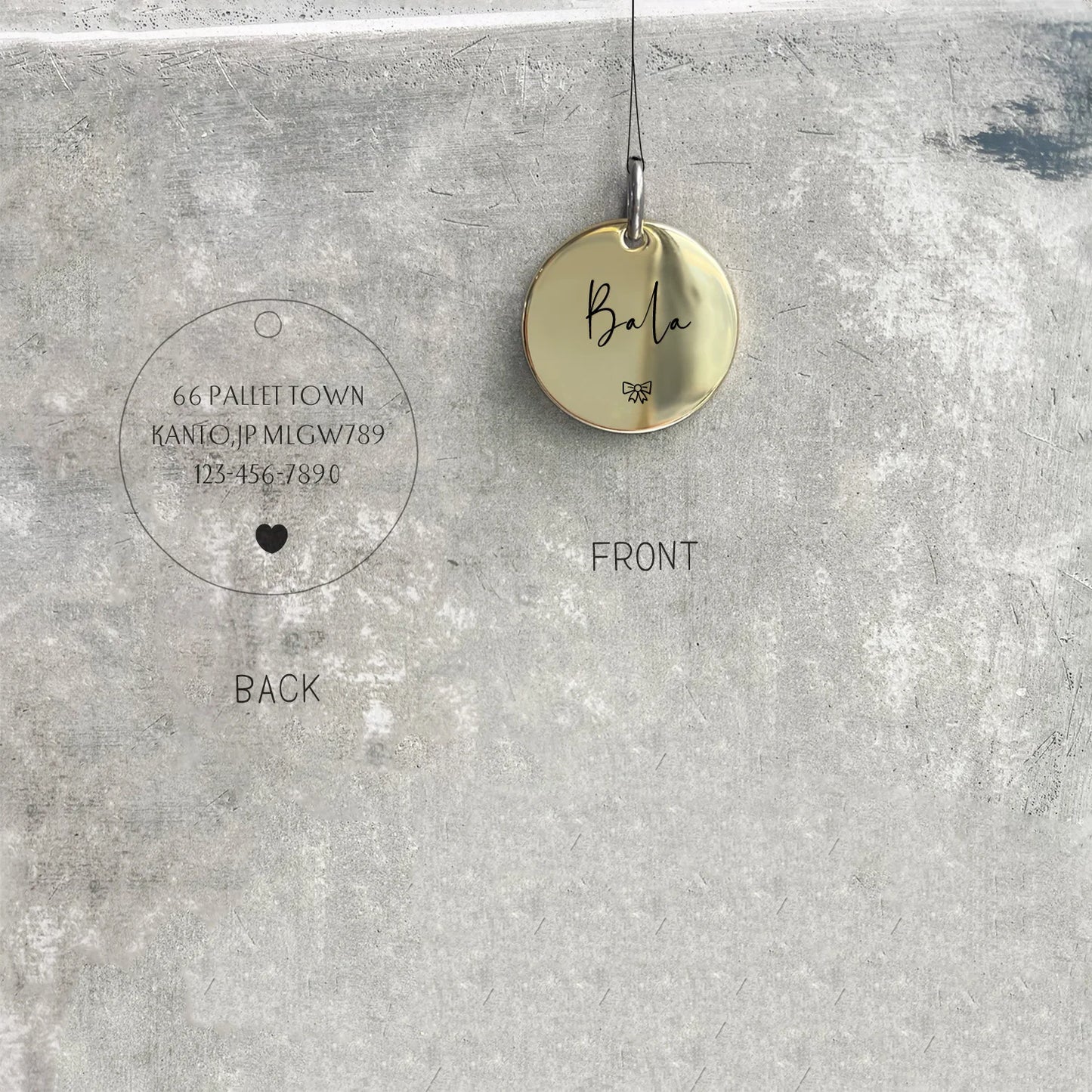 Personalized Pet ID Tag MW007 – Engraved Front & Back with Cute Symbols for Cats & Dogs, Anti-Lost Metal Charm