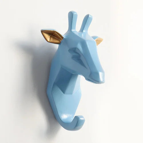 Geometric Animal Wall Hooks – Decorative Resin Key, Towel & Umbrella Hangers
