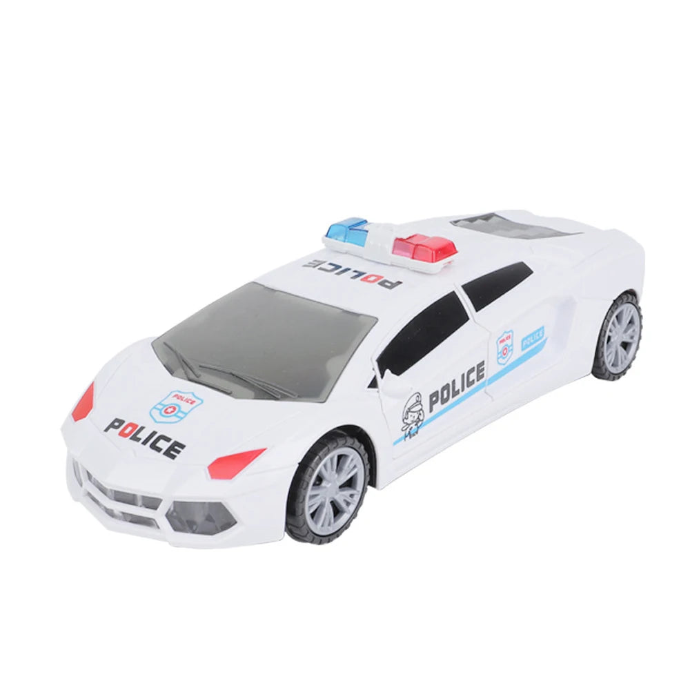 Kids Led Electric Car Toy Police 360 Degree Rotary Wheels Cool Lighting Music Door Open Kids Electronic Car Toys for Children