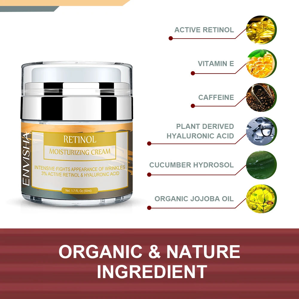 ENVISHA Hyaluronic Acid Retinol Moisturiser Face Cream