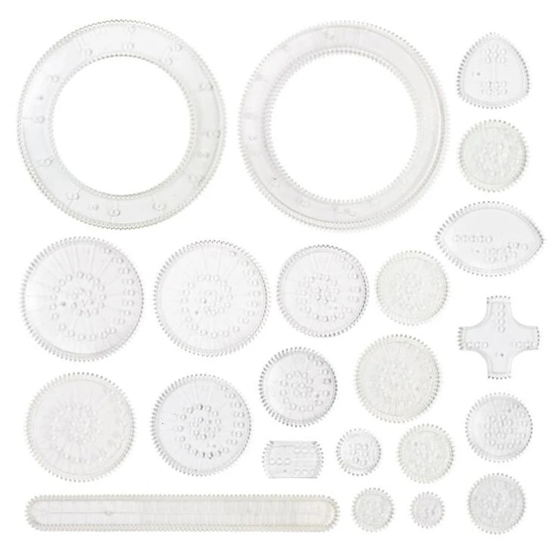 Funny Spirograph Drawing Toys Set Interlocking Gears & Wheels Geometric Ruler Drawing Accessories Creative Educational Kids Toy