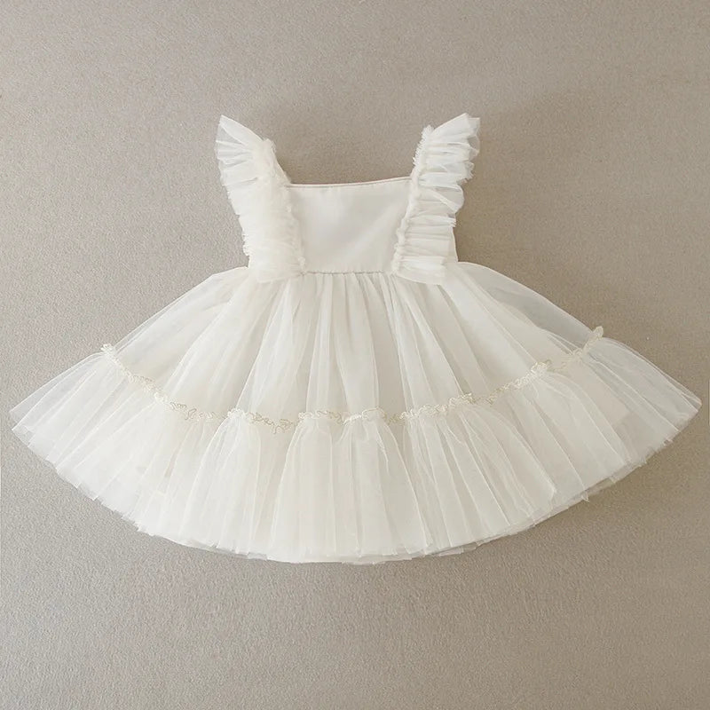 Hetiso Baby Girls Dress Long Sleeve Kids First Birthday Ball Gown Infant Dresses for Baptism Bridesmaid party 3-24 month