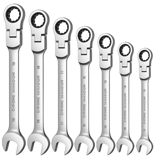 1 Piece Flexible Pivoting Head Ratchet Wrench Spanner Garage Metric hand Tool  For auto and Home Repair
