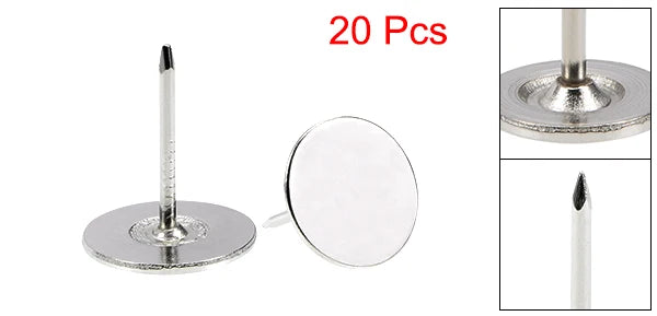 uxcell 20/40/60/80/100/150/200pcs Upholstery Nails Tacks 16x20/16x25/19x23mm Flat Head Furniture Nails Silver Tone