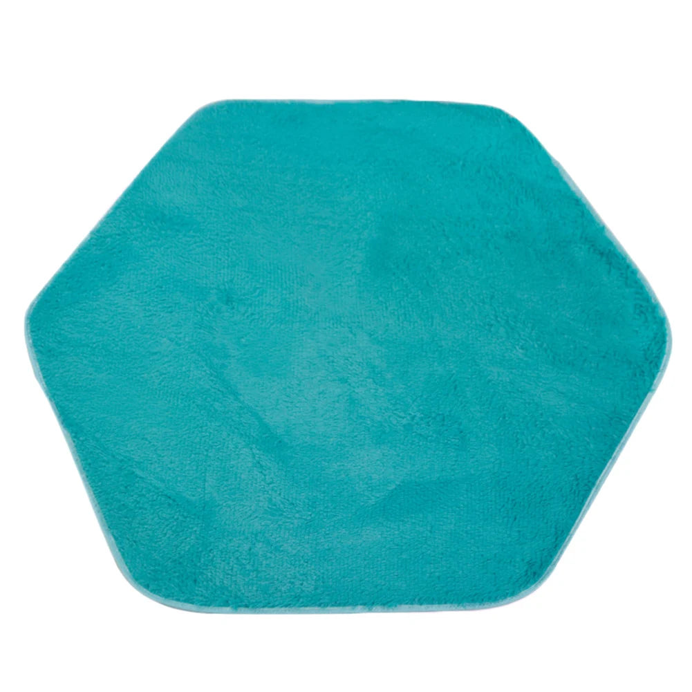 Child Playhouse Tent Carpet Rug Floor Game Cushion Toy Hexagonal Pad Warm Plush Pad Coral Fleece Pad For Children Tent Floor Mat