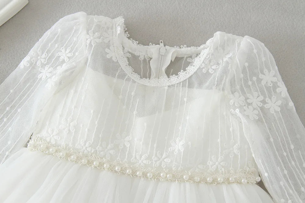 Hetiso Baby Girls Dress Long Sleeve Kids First Birthday Ball Gown Infant Dresses for Baptism Bridesmaid party 3-24 month