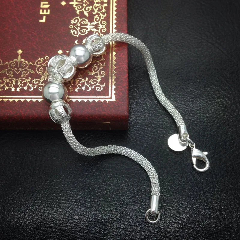 Sterling Silver Beaded Bracelet