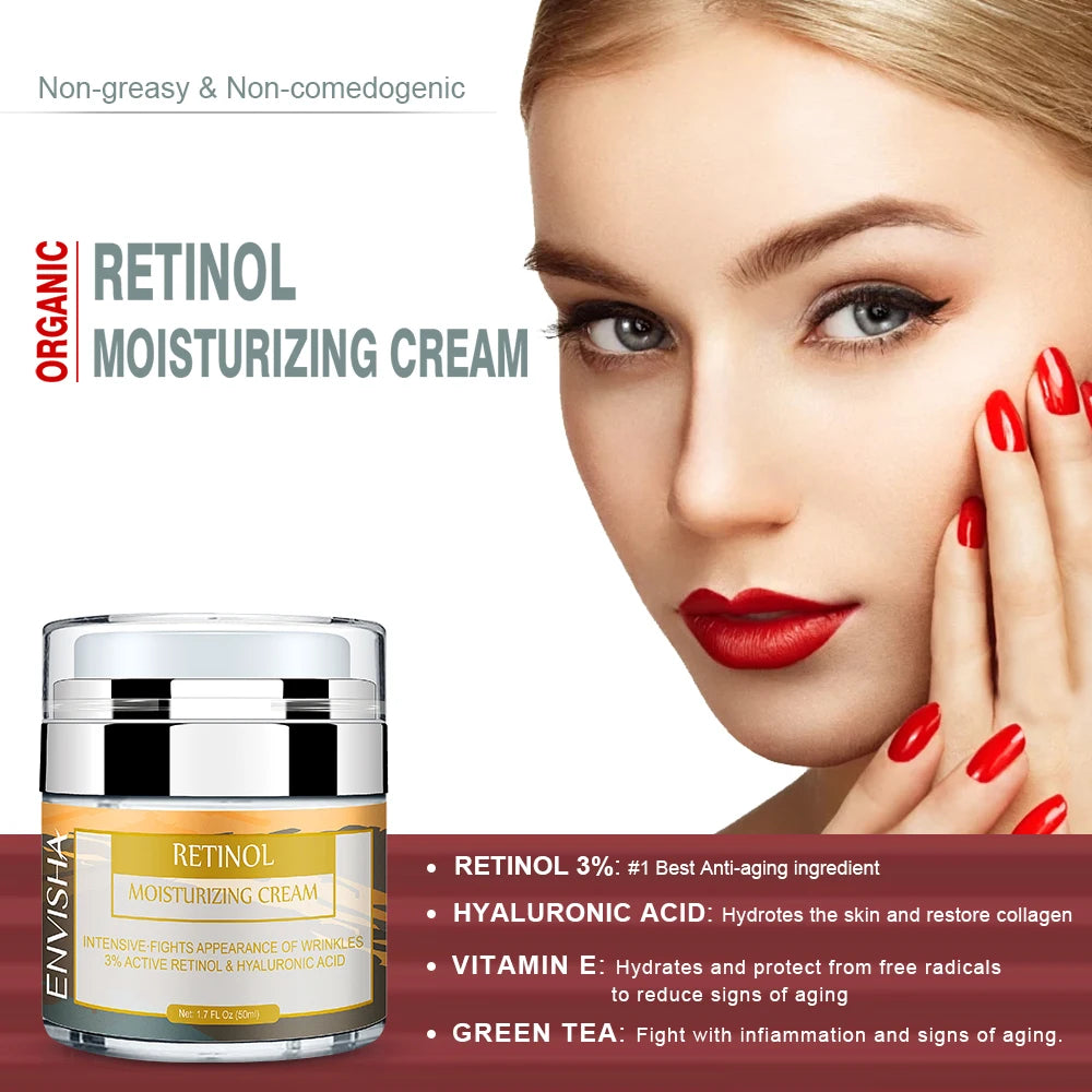 ENVISHA Hyaluronic Acid Retinol Moisturiser Face Cream