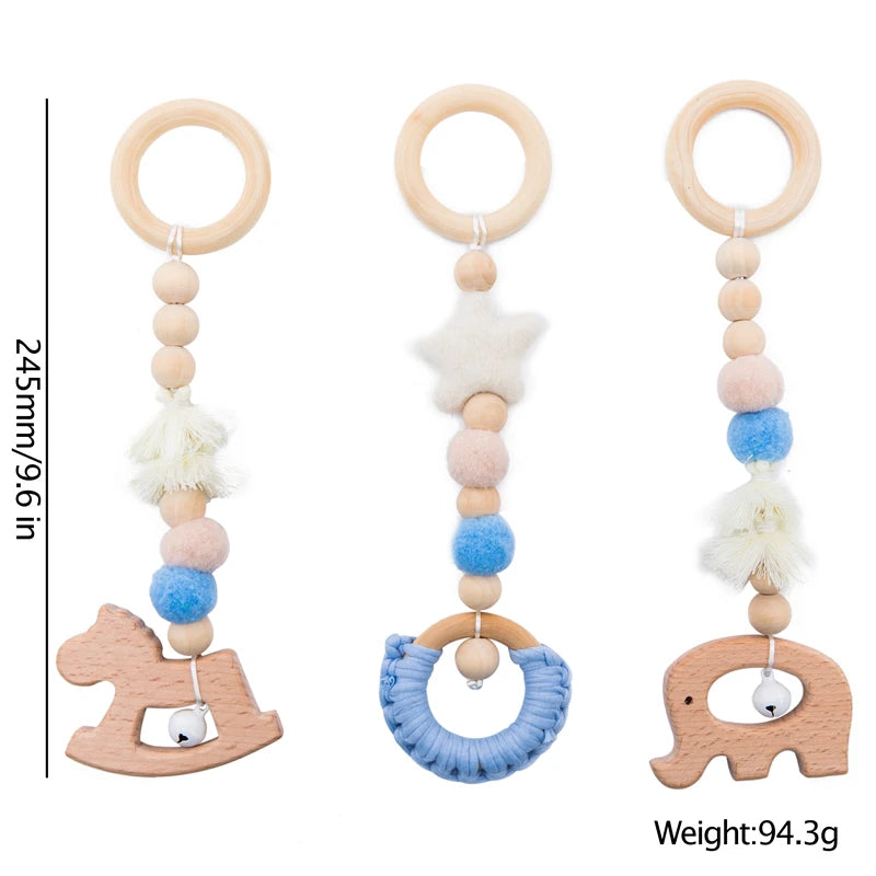 Baby Toys Wooden Play Gym Toys Nordic Baby Room Decor Wood Nursery Sensory Toy Gift Infant Room Clothes Rack Accessories Rattles