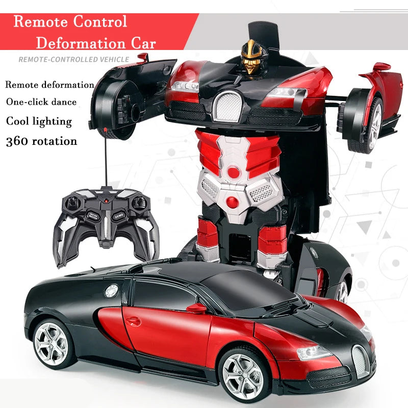 2-in-1 Electric RC Car & Robot – One-Key Transformation Remote Control Sports Car Toy for Kids