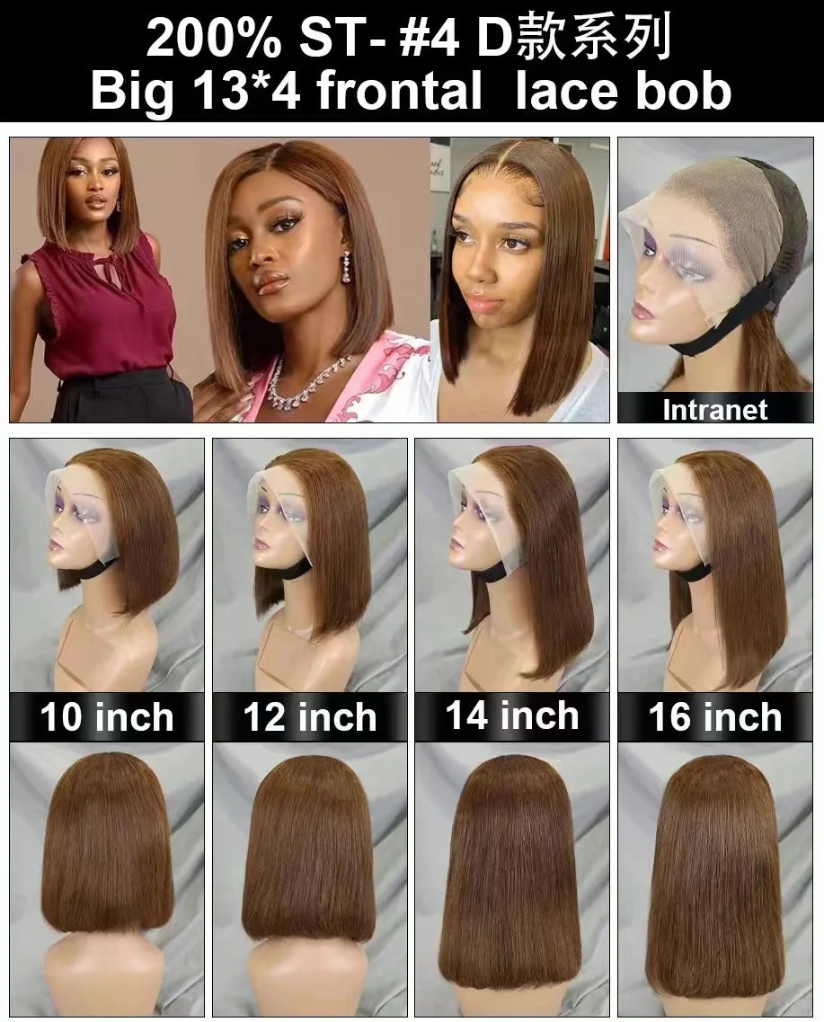 Peosaard Human Hair Wig, Bob Wig, 14 Inch Short Straight Black, HD Lace Front, Pre Plucked, Wigs Human Hair