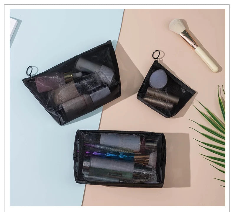 Mesh Cosmetic Travel Storage Makeup Bag Organiser